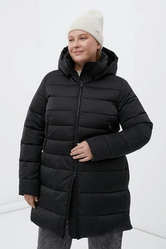 Подовжений стьобаний жіночий пуховик Finn Flare FWB160132-200 Plus Size чорний XL