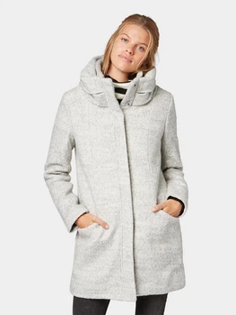 Пальто осеннее с капюшоном женское Tom Tailor 164368 XS Светло-серое (2200004494128)