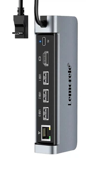 Док-станция 6 в 1 Lemorele для ASUS ROG Ally / Extreme / X / HDMI 4K 30Hz / 100w / x3 USB 2.0 / LAN