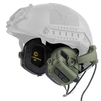 Активні стрілецькі навушники Earmor M31X Mark3 MilPro ORIGINAL з кріпленням на голову ( Чебурашка ) під шолом, каску ( Олива )