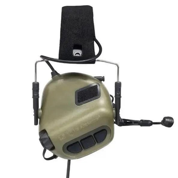 Активные наушники Earmor M32 MOD3 + Крепление на шлем "Чебурашка" OD/Олива