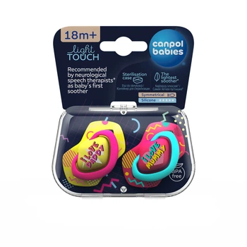 Пустушка силіконова симетрична 18м+ NEON LOVE 2 шт Canpol babies 22/654_pin