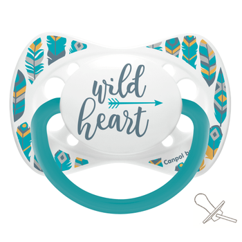 Пустушка силіконова симетрична 0-6 м-ців Wild Nature - бірюза Canpol babies 23/288_tur