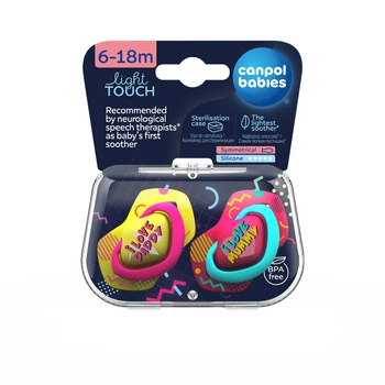 Пустушка силіконова симетрична 6-18м NEON LOVE 2 шт Canpol babies 22/653_pin