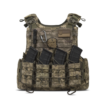 Плитоноска тактическая, армейская UkrArmor IBV (мм-14) Cordura MOLLE Универсальный M-XXL Пиксель (мм-14)