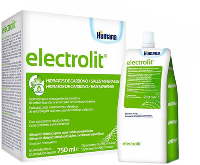 Płyn dla dzieci Humana Na potrzebę rhydin Electrolit Liquid 3x250 ml (8427045139045)