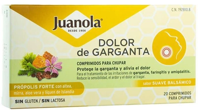 Lek na ból gardła Juanola Própolis Forte 20 Comprimidos Para Chupar (8470001928108)
