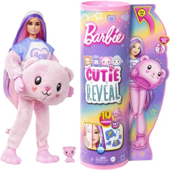 Кукла Mattel Barbie Cutie Reveal Мягкие и пушистые Медвежонок, 28 см HKR04