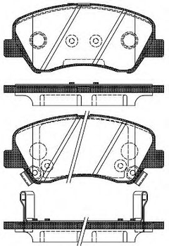 Гальмівні колодки пер. Santa Fe II/Carens IV/Sorento II/III 09- (Mando) Woking (P1588302)