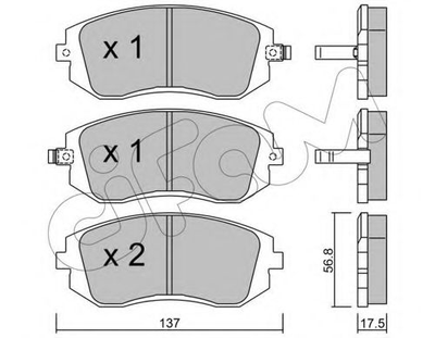 Тормозные колодки пер. Subaru Impreza 02-/Forester 02- (akebono) Cifam (8225000)