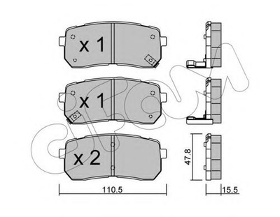 Тормозные колодки зад. Hyundai H-1 08-(mando) Cifam (8227860)