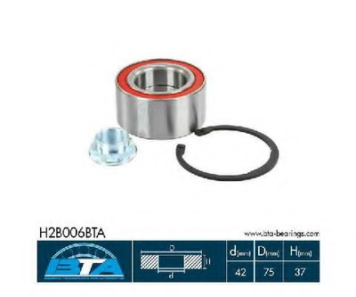 Подшипник колеса, комплект BTA Bearing Technology for Automotive (H2B006BTA)