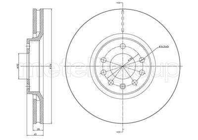 Тормозной диск пер. Vectra/Signum/Vectra 02-15 Cifam (8001353C)