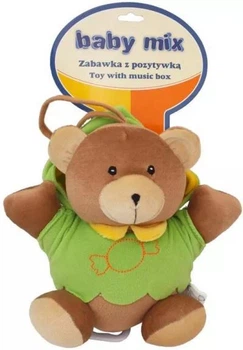Детская плюшевая музыкальная игрушка-подвеска Мишка Baby Mix, малышу с рождения, коричневая