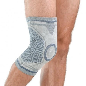 Бандаж (ортез) на колінний суглоб Комфорт із силіконовим кільцем Алком 3023 розмір 5 (48-54) Сірий 1 шт