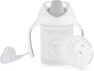 Kubek niekapek Twistshake Pearl Mini z silikonowym smoczkiem 230 ml biały (7350083120533)