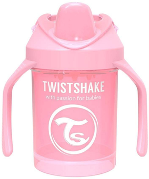 Kubek niekapek Twistshake Pearl Mini z silikonowym smoczkiem 230 ml różowy (7350083122674)