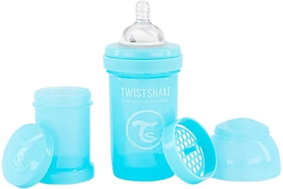 Пляшка для годування антиколькова Twistshake із силіконовою соскою 180 мл блакитна (7350083122506)