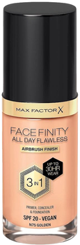 Podkład matujący Max Factor Facefinity All Day Flawless 3 w 1 N75 Golden 30 ml (3616303999476)