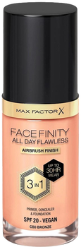 Podkład matujący Max Factor Facefinity All Day Flawless 3 w 1 C80 Bronze 30 ml (3616303999490)