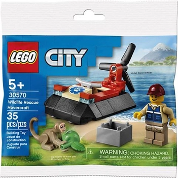 Конструктор LEGO City Судно на повітряній подушці для порятунку диких тварин 31 деталь (30570)