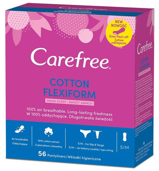 Прокладки щоденні Carefree Flexiform Protector Cotton Sin Fragancia 56 шт (3574661552576)