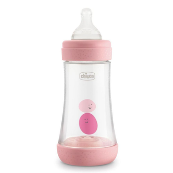 Пластикова пляшечка Chicco PERFECT 5, середній потік, 2м+, 240 мл, рожева 20223.10.40