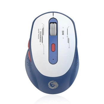 Аккумуляторная беспроводная мышка Duohao M6 Синяя (Bluetooth 4.0/5.1 + 2,4 Гц)