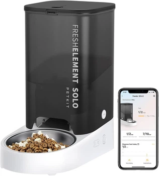 Автоматична годівниця PETKIT 3L для котів та собак 2,4G, лише Wi-Fi, сублімована підкладка, сумісна з знімним футляром із нержавіючої сталі (чорний)