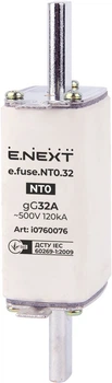 Предохранитель ножевой с плавкой вставкой NT0 32А gG [i0760076] e.fuse.NT0.32 E.NEXT