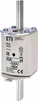 Предохранитель ножевой с плавкой вставкой NH2C 63A gG [4185212] KOMBI ETI