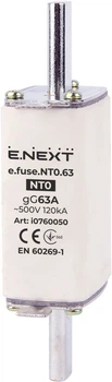 Запобіжник ножовий з плавкою вставкою NT0 63A gG [i0760050] e.fuse.nt0.63 E.NEXT
