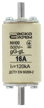Предохранитель ножевой с плавкой вставкой NH 00 16A gG АСКО (A0050010008)