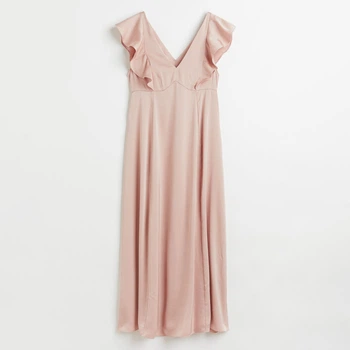 Платье для беременных миди летнее женское H&M 061071004 XL Пудра (6666000265487)