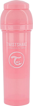 Butelka do karmienia antykolkowa Twistshake z silikonowym smoczkiem 330 ml różowa (7350083122612)