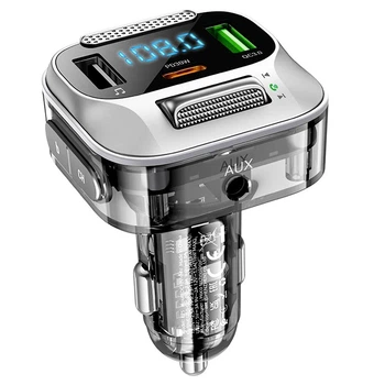 Автомобильный FM-трансмиттер модулятор Hoco FM Launcher E75 Bravery |2xUSB,1xType-C, QC3.0, PD30W, BT5.0| Black