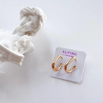 Серьги позолота Xuping Классические минимализм Золото 14 мм S15140