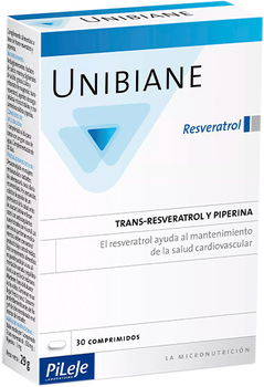 Дієтична добавка Pileje Unibiane Resveratrol 30 капсул (3701145600373)