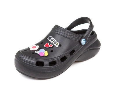 Кроксы Fashion 8513 черн с зайцем (36-40) Чёрный 36