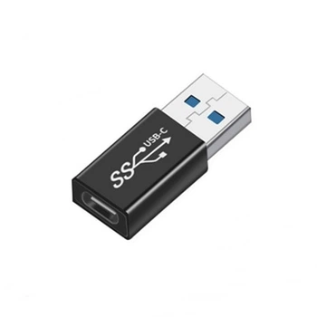 Переходник адаптер USB Male - Type-С 3.1 Female 10Gbps eXpert Type-6 Black, металл (48643)