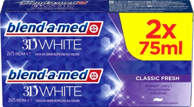 Pasta do zębów Blend-a-med 3D White Classic Fresh 2x75 ml (8006540792940)