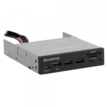 Кардрідер внутрішній Chieftec CRD-908H 2xUSB3.2 2xType-C 1xPD3.0 1xQC3.0 USB 3.5" чорний