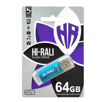 Флеш-накопичувач USB 64GB Hi-Rali Rocket Series Синій (HI-64GBVCBL)