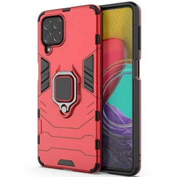 Чохол Fiji Ring для Samsung Galaxy M53 5G (M536) броньований бампер з кільцем підставкою червоний