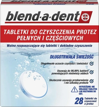Засіб для очищення зубних протезів Blend-A-Dent Тривала свіжість 28 шт (8001841421728)