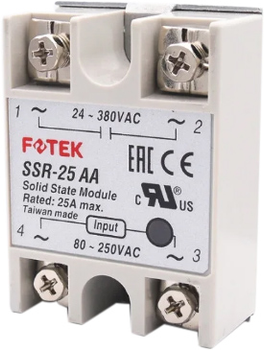 Твердотельное реле FOTEK SSR-25AA 25А 24-380В AC (YT23145)