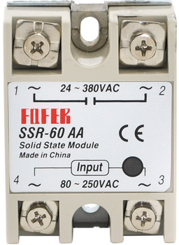 Твердотельное реле FOTEK SSR-60AA 40А 24-380В AC (YT24249)