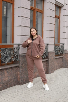 Жіночий спортивний костюм на флісі батал 50-56 idiali Мокко 54 (7162754)