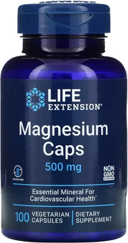 Магний, Magnesium, Life Extension, 500 мг, 100 вегетарианских капсул (737870145912)