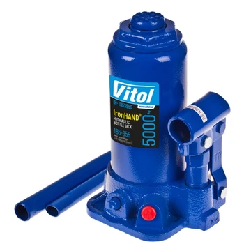 Домкрат Vitol гидравл. телескоп 5т чемодан. Высота подъема 185-358 мм. Iron Hand IH-185355D-K